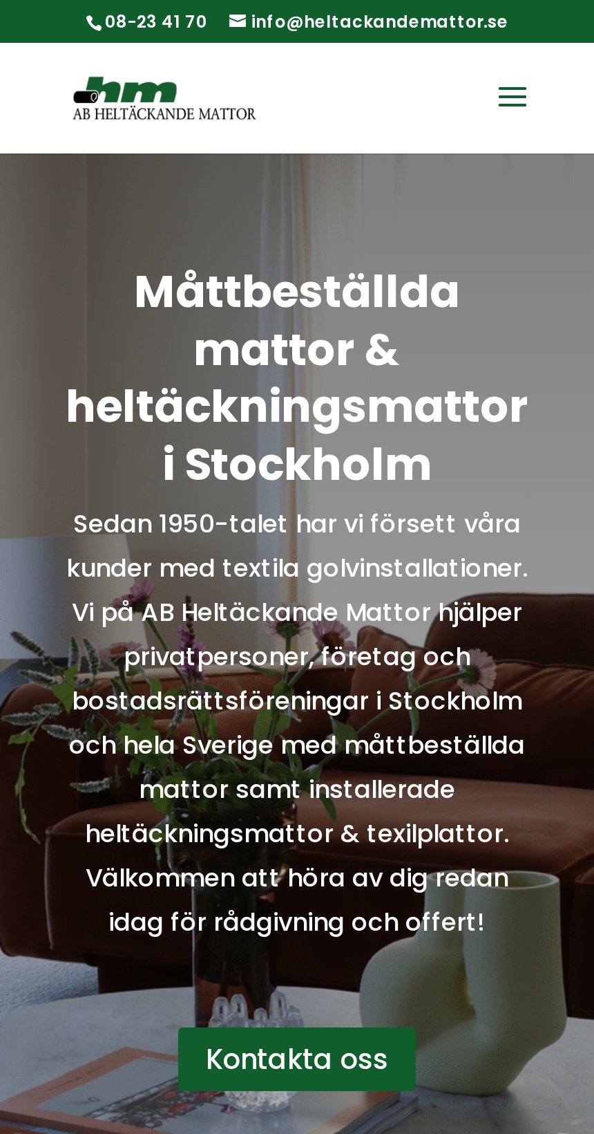 AB Heltäckande Mattor hemsida byggd av VIA Media